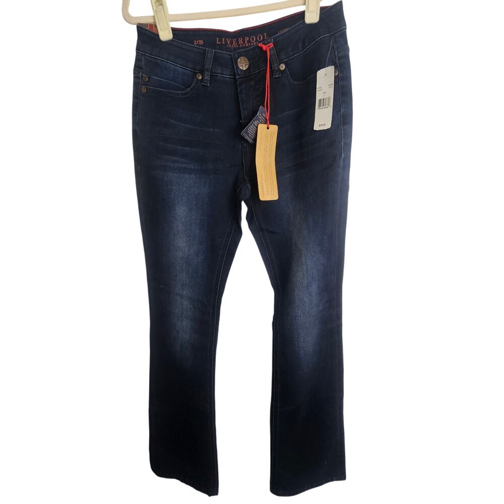 Liverpool Womens Lucy Bootcut Jeans Size 2 Whiskered Casual Denim Pants Classic